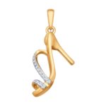 Gold pendant with synthetic stones