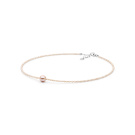 Silver necklace with pearls and zircons