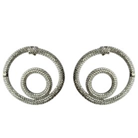 Silver earrings with pearls and synthetic stones