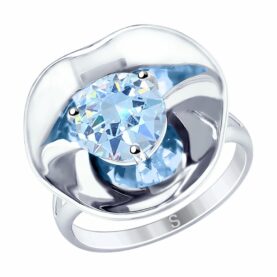 Silver ring with synthetic stones
