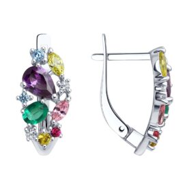 Silver earrings with zirconia