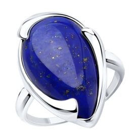 Silver ring with lapis