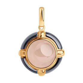 Gold-plated pendant with semi-precious stones