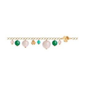 Gold-plated silver bracelet with semi-precious stones
