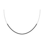 Rhodium-plated silver necklace with semi-precious stones