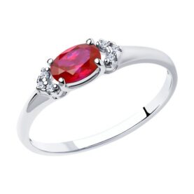 Silver ring with synthetic stones