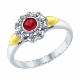 Silver ring with synthetic stones