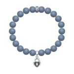 Silver bracelet with semi-precious stones