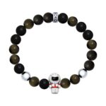 Silver bracelet with semi-precious stones and aventurine glass