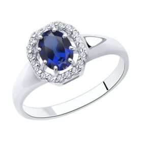 Silver ring with synthetic stones