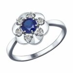 Silver ring with semi-precious stones