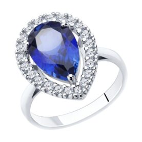 Silver ring with synthetic stones