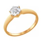 Кольцо из золочёного серебра со Swarovski Zirconia