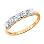 Gold-plated silver ring with Swarovski