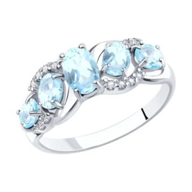 Silver ring with topaz
