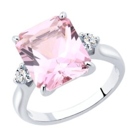 Silver ring with syntheitc stones