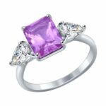 Silver ring with synthetic stones