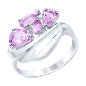Silver ring with amethyst