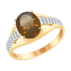 Silver ring with semi-precious stones and synthetic stones