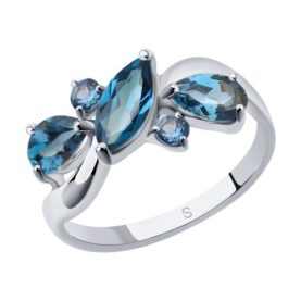 Silver ring with topaz