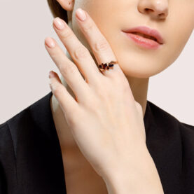 Silver ring with garnet