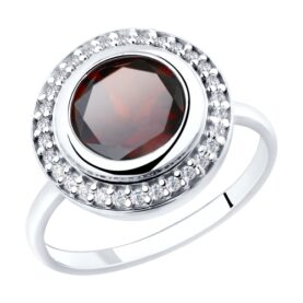 Silver ring with semi-precious stones and synthetic stones