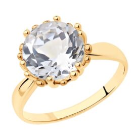 Silver ring with rhinestone