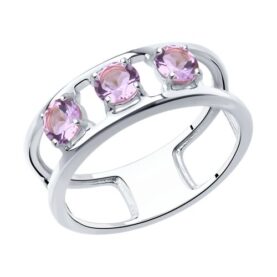 Silver ring with amethyst