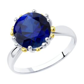 Silver ring with syntheitc stones