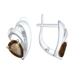 Silver earrings with semi-precious stones