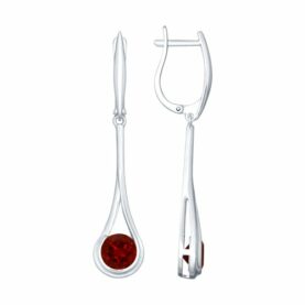 Silver earrings with semi-precious stones