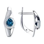 Серьги из серебра с синими топазами