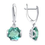 Silver earrings with semi-precious stones