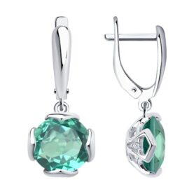 Silver earrings with semi-precious stones