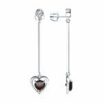 Серьги из серебра с гранатами и фианитами