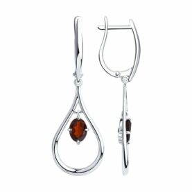 Silver earrings with semi-precious stones