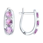 Silver earrings with amethyst