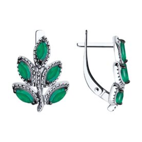 Silver earrings with semi-precious stones