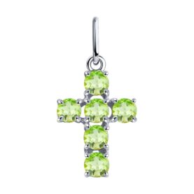 Slver pendant with semi-precious stones