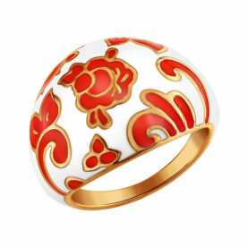Silver ring with enamel