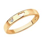 Gold-plated silver ring with synthetic stones