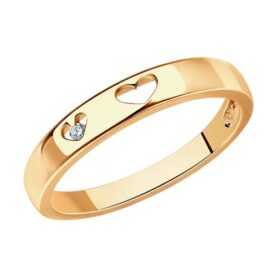 Gold-plated silver ring with synthetic stones