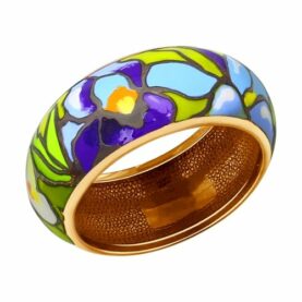 Silver ring with enamel