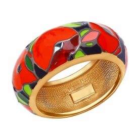 Silver ring with enamel