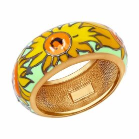 Silver ring with enamel