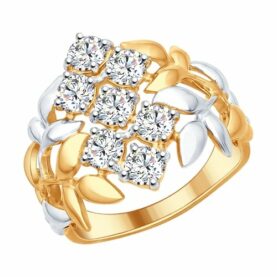 Silver ring with synthetic stones