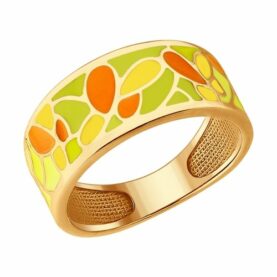 Silver ring with enamel