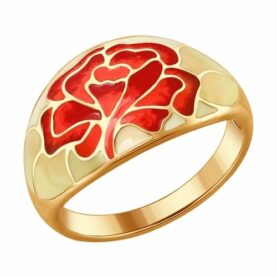 Silver ring with enamel