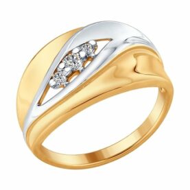 Silver ring with synthetic stones