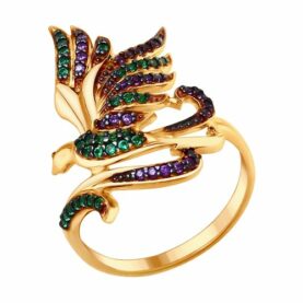 Silver ring with synthetic stones